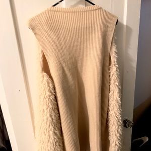 Fur cream colored vest